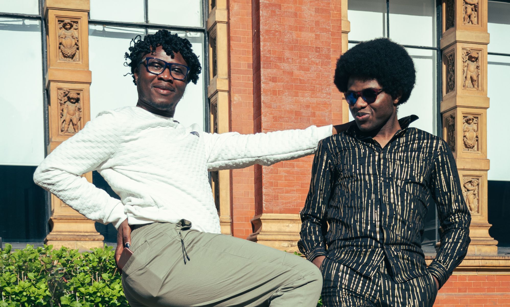 Teslim (L) and Joel (R) pictured at the Refugee Week ambassador day.