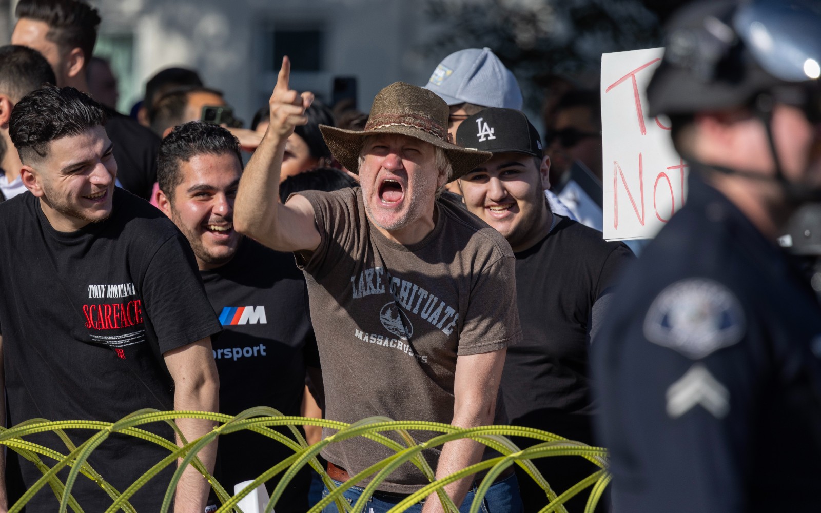 Anti-LGBTQ+ protesters outside Glendale school in California