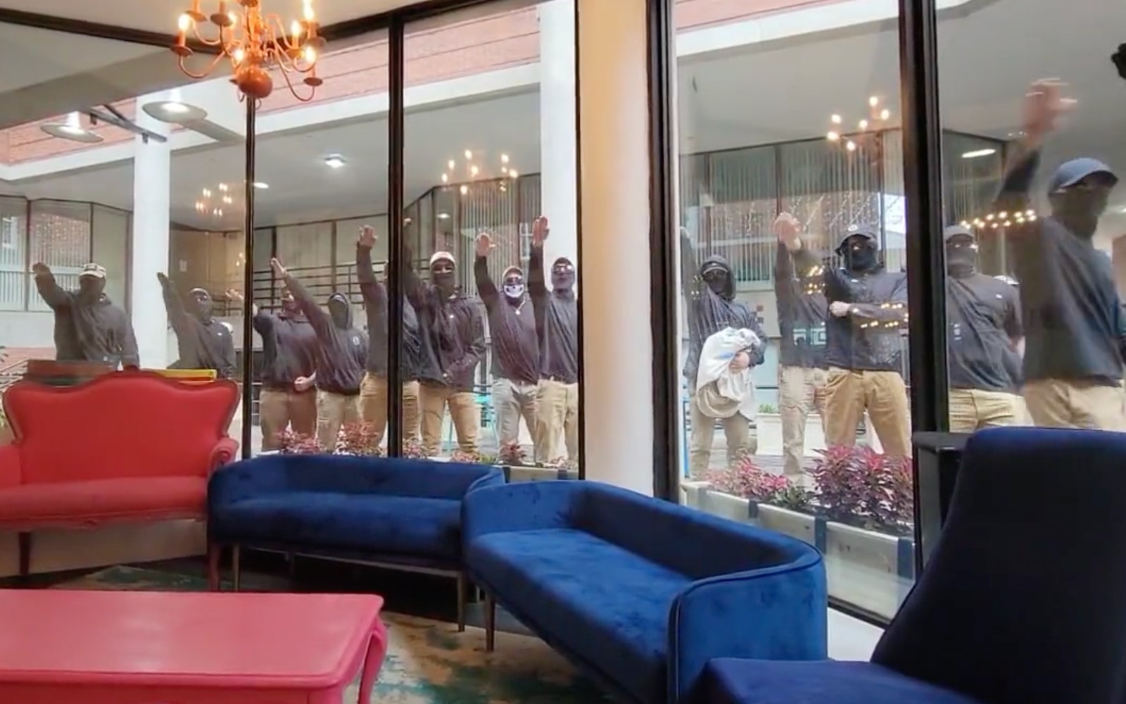 White supremacist group outside New Hampshire cafe