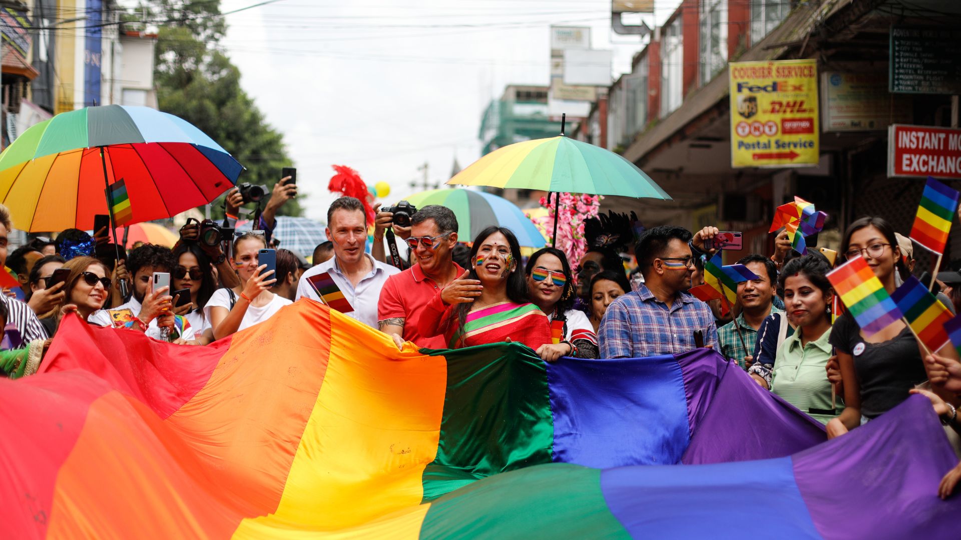 Revellers take part in Kathmandu Pride in Nepal in 2019