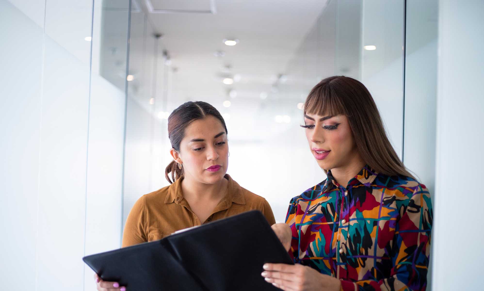 Two people in a workplace