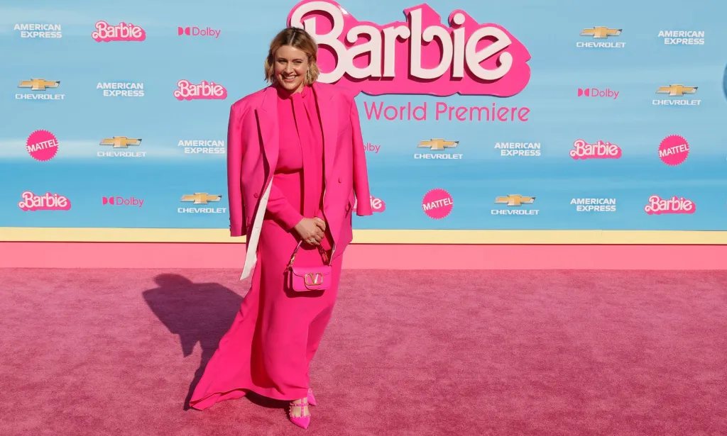 Greta Gerwig en el estreno de Barbie. 