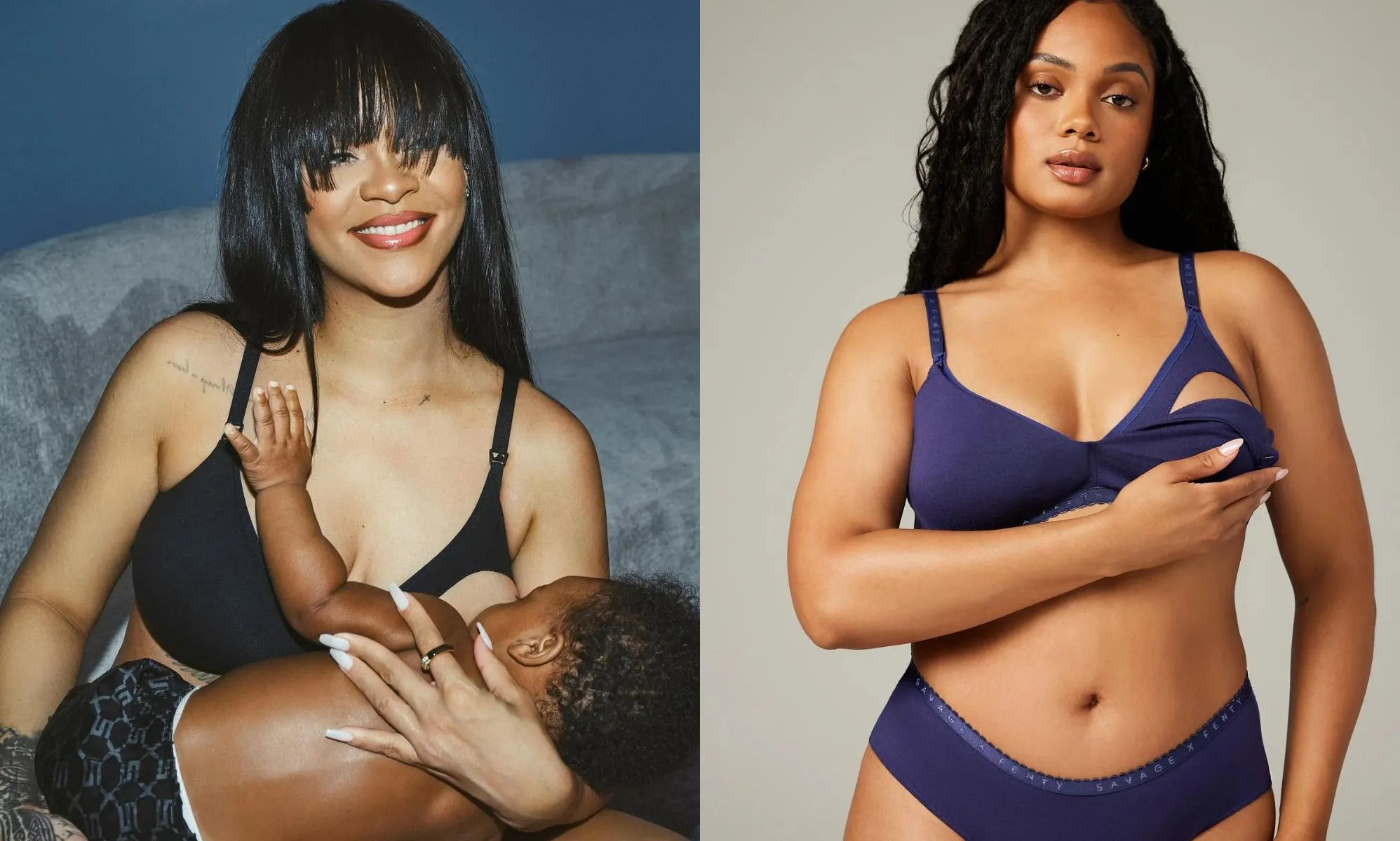 Rihanna debuts the new Savage x Fenty maternity range.