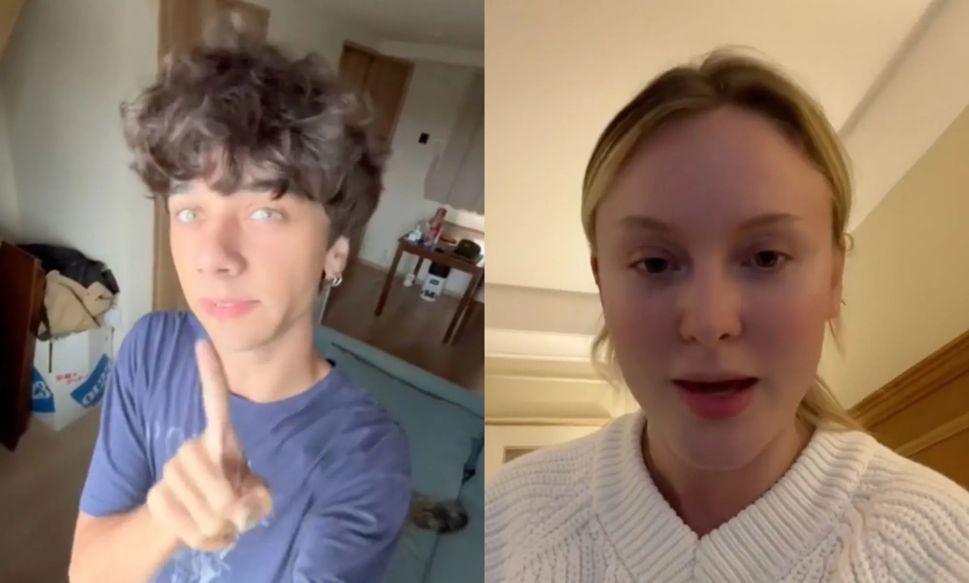 Screenshots from a TikTok video in which singer Zara Larsson responds to jokes about her being homophobic.