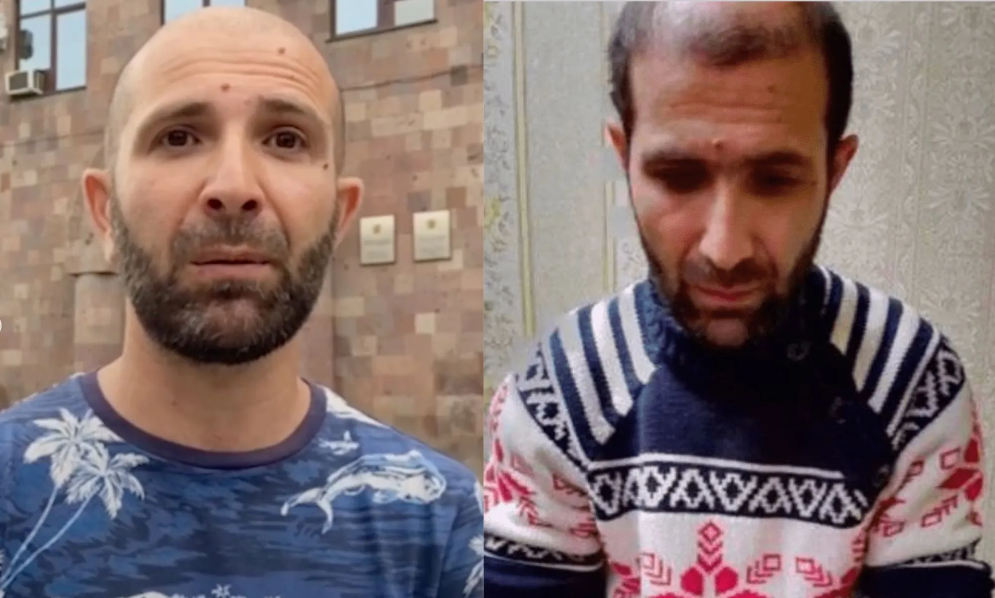Side by side pictures of Salman Mukaev, a man who fled Chechnya after he was arrested and tortured by authorities over false accusations that he
