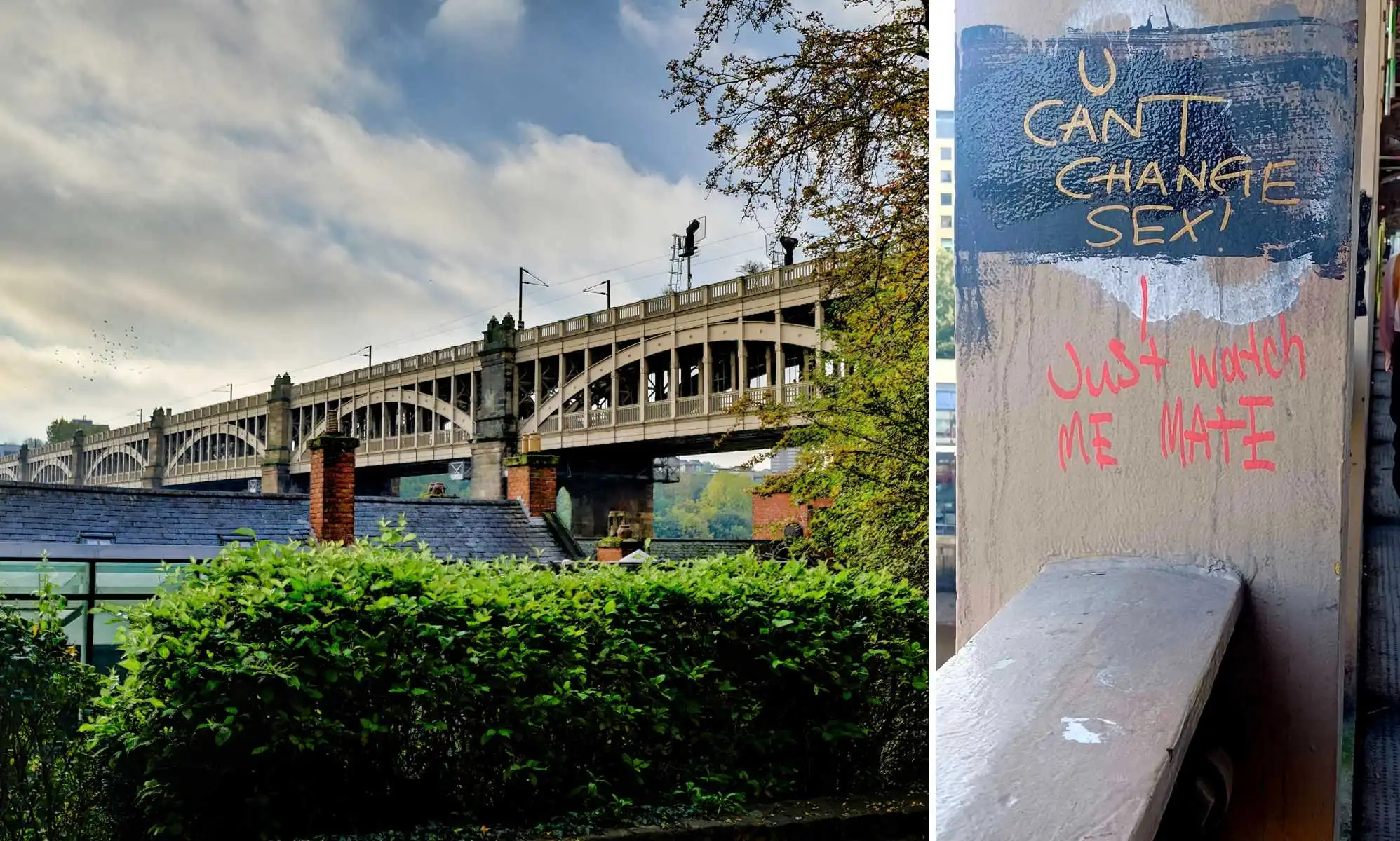 Graffiti transfóbico en una ciudad del Reino Unido tratado como crimen de odio por la policía