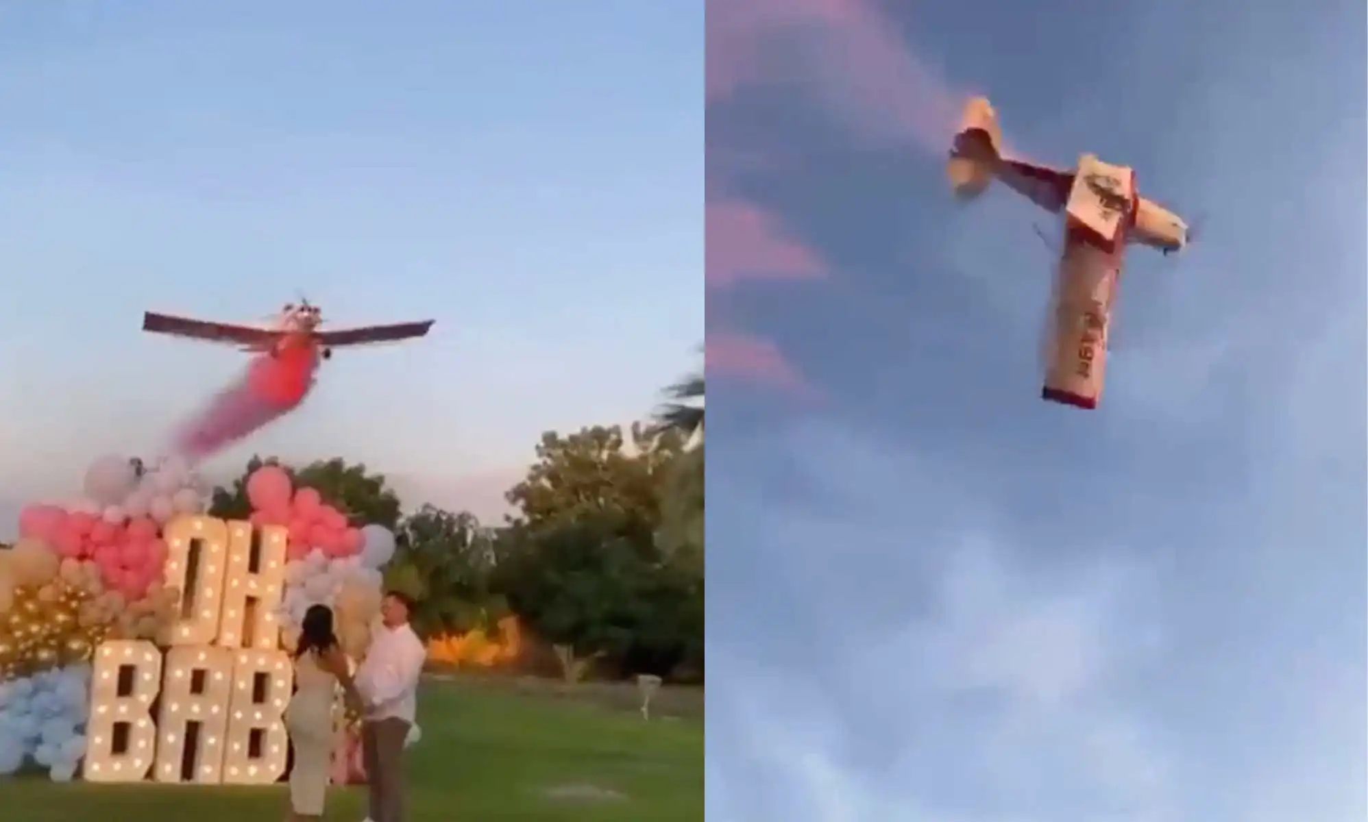 Plane crashes at gender reveal party in Mexico.