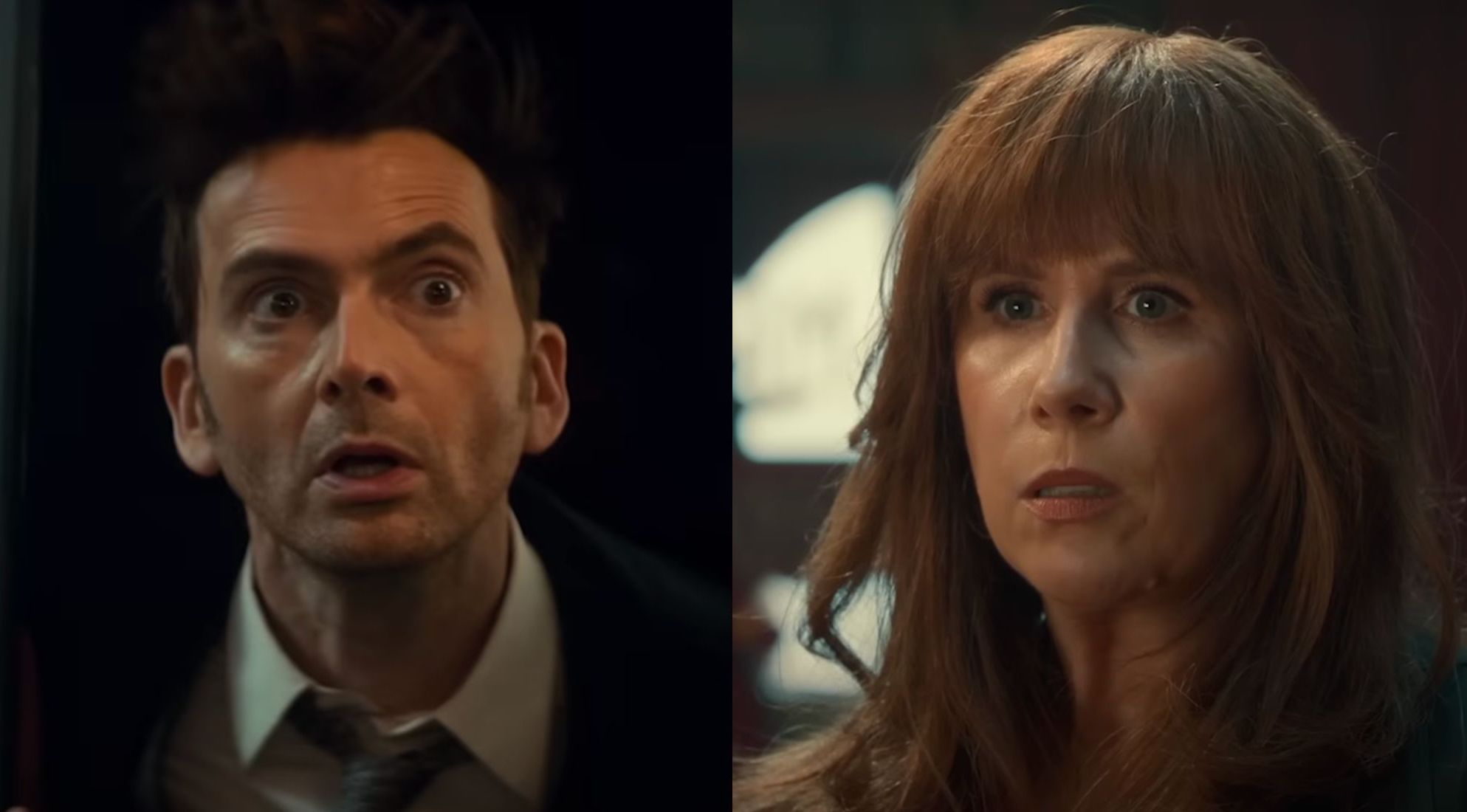 David Tennant (left) as The Doctor and Catherine Tate (right) as Donna Noble in the Doctor Who 60th anniversary trailer