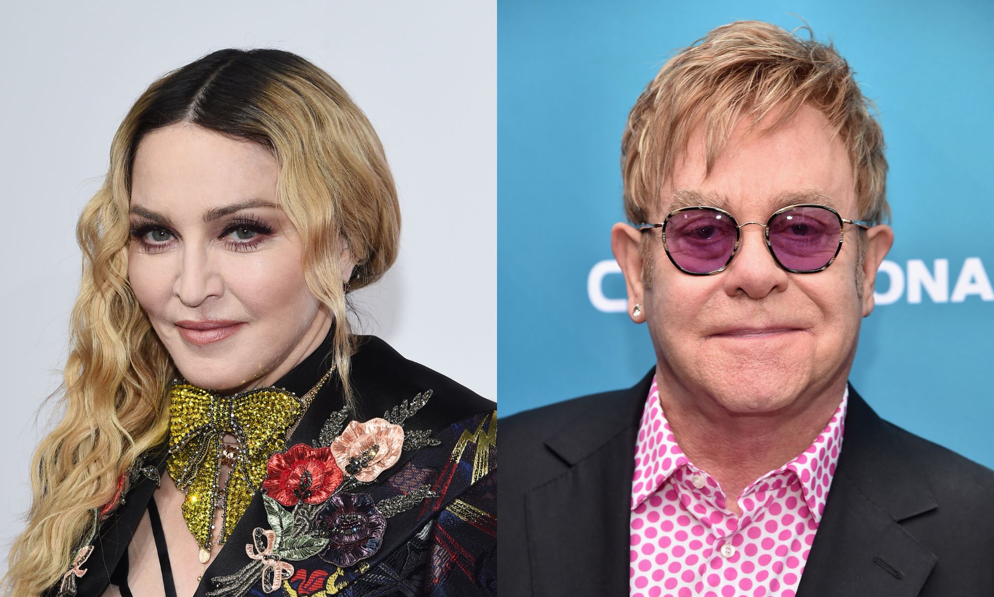 Madonna (left) and Elton John (right).