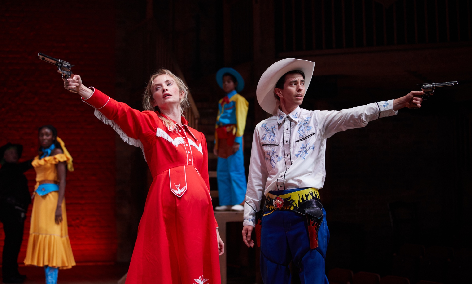 Sophie Melville as Miss Lillian (L) and Vinnie Heaven as Jack Cannon.