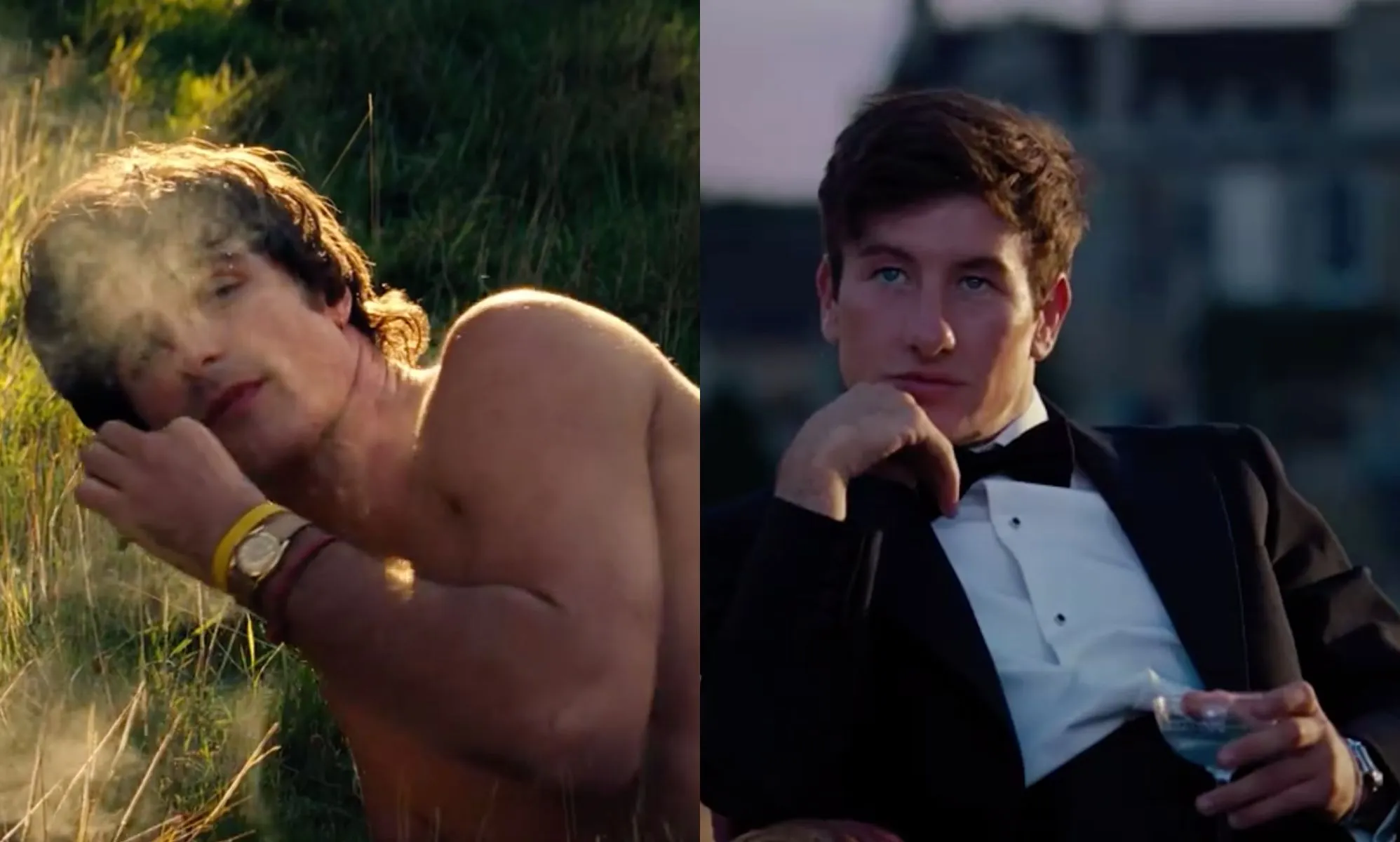 Jacob Elordi (L) and Barry Keoghan (R) in new trailer for Saltburn.