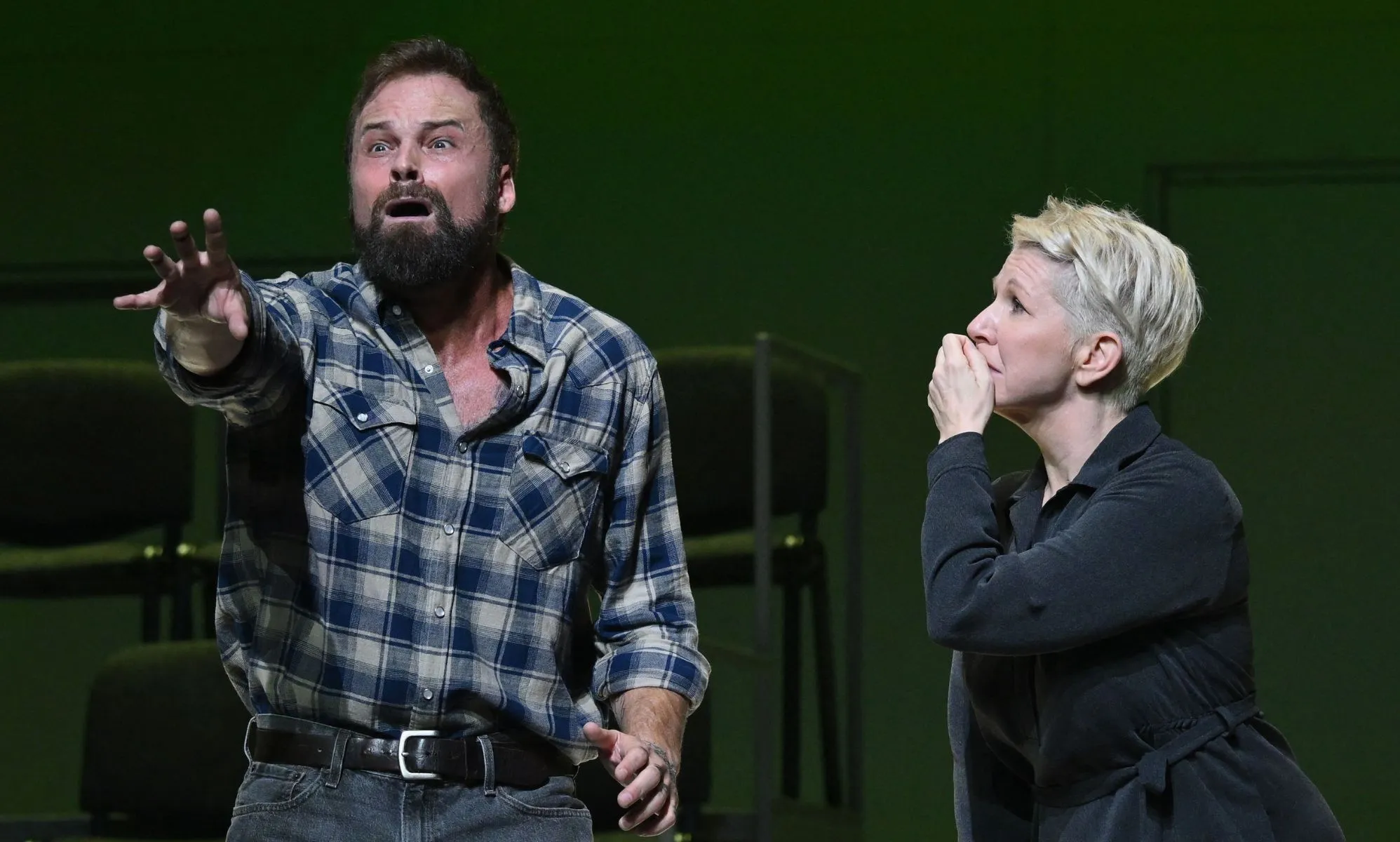 Actors perform during a production of Met Opera