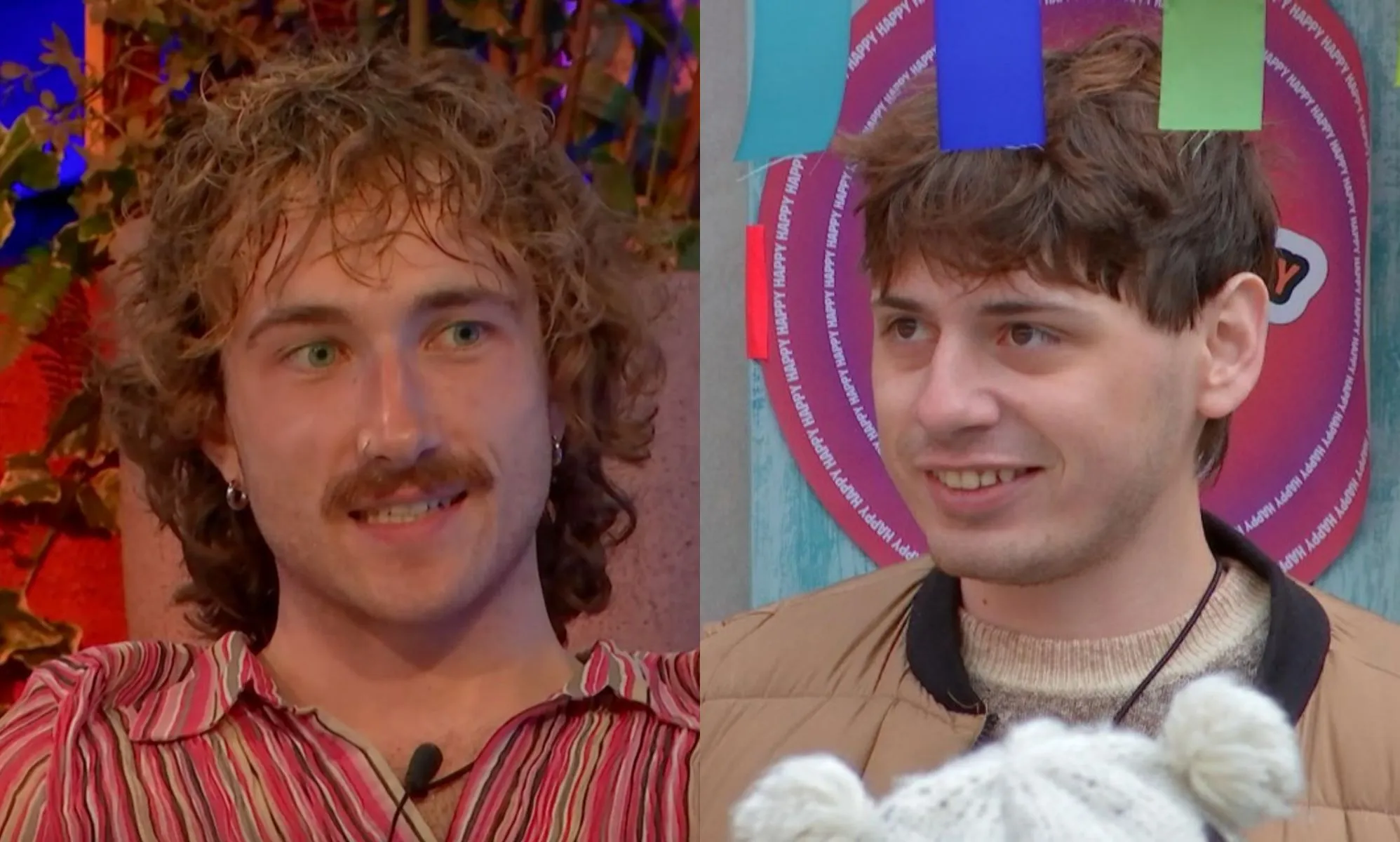 Big Brother housemates Matty (left) and Jordan (right).