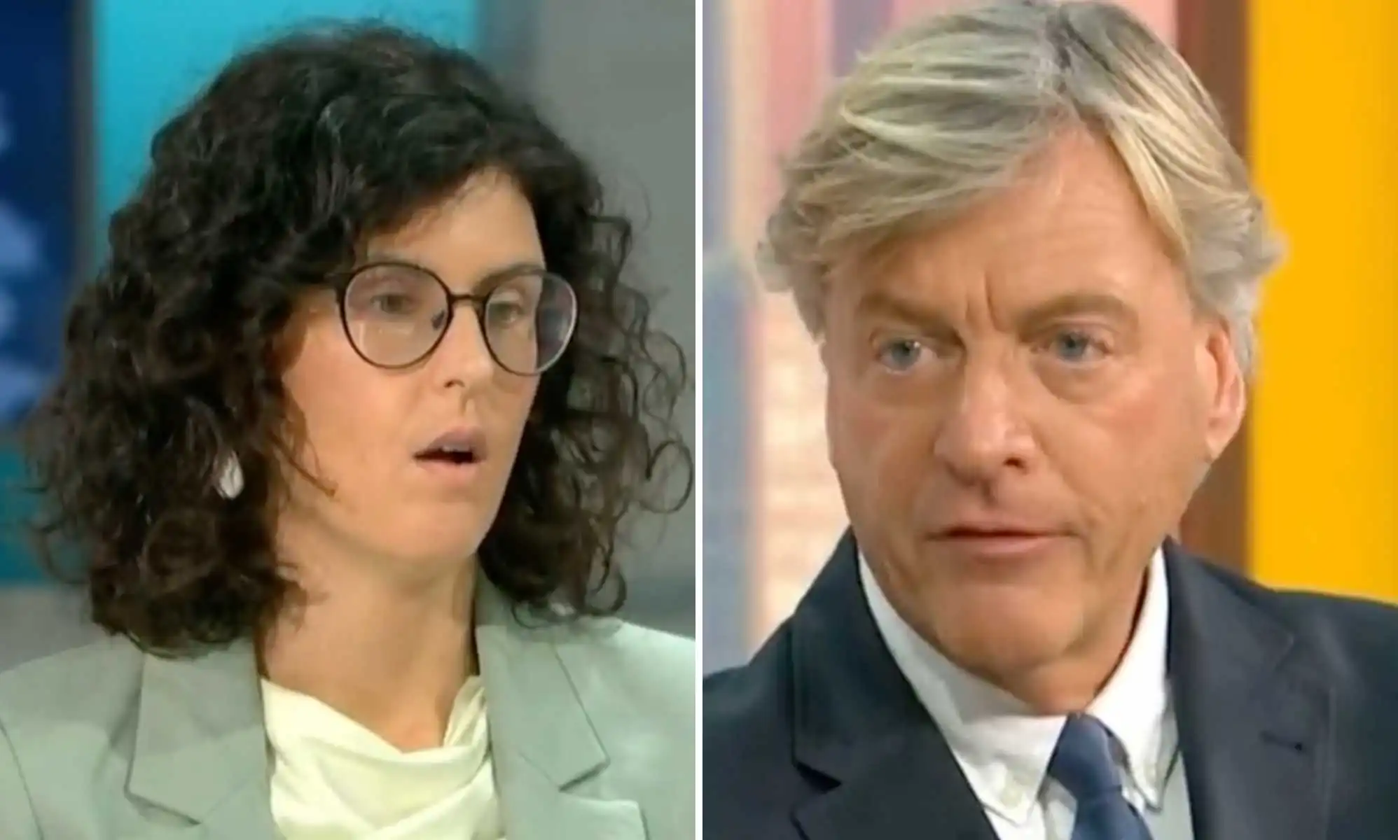 On the left is a picture o Layla Moran MP appearing on Good Morning Britain. On the right is Richard Madeley in a screenshot from his interview with the MP.