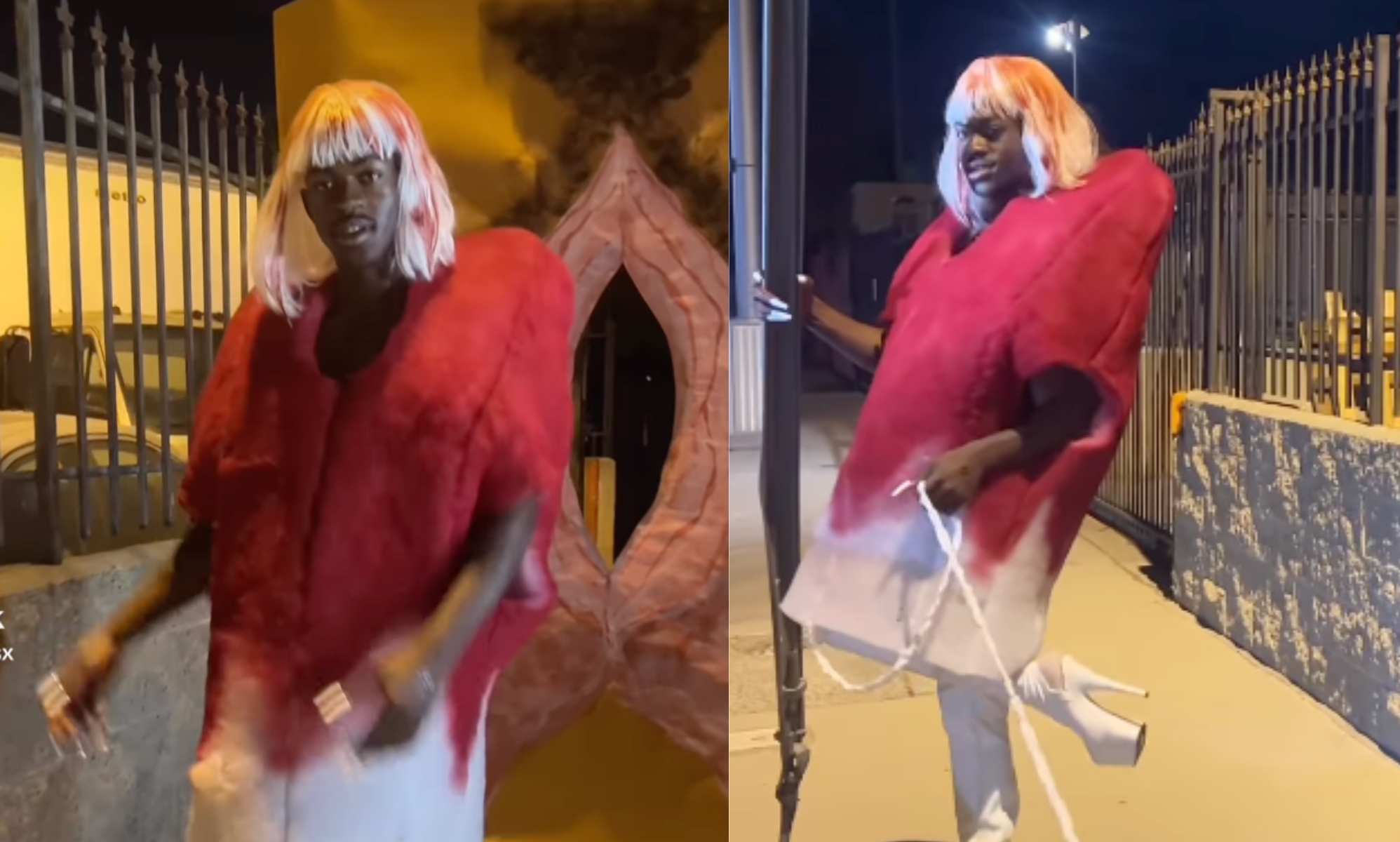 Lil Nas X dressed as a tampon