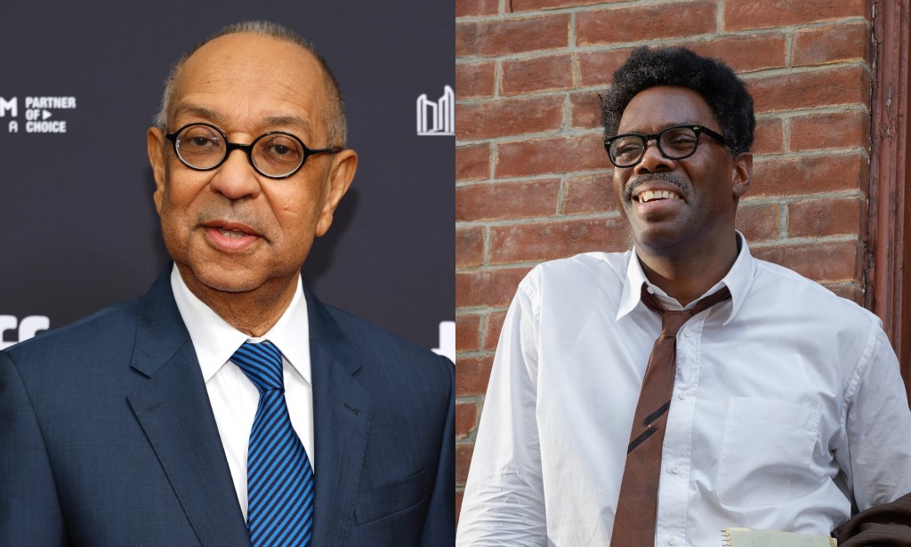 El director George C. Wolfe (izq.) y Colman Domingo como Bayard Rustin (der.).