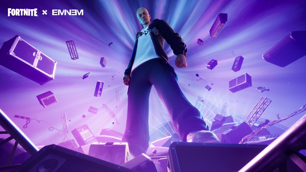 A digitised version of the Rapper Eminem, starring in the upcoming Fortnite event The Big Bang