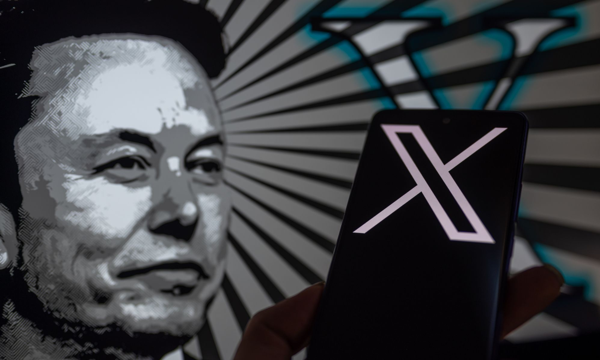 A graphic composed of a greyscale drawing of Elon Musk and the logo of X, his social media platform formally known as Twitter. Several groups and LGBTQ+ activists have warned of rising levels of hate speech on the platform