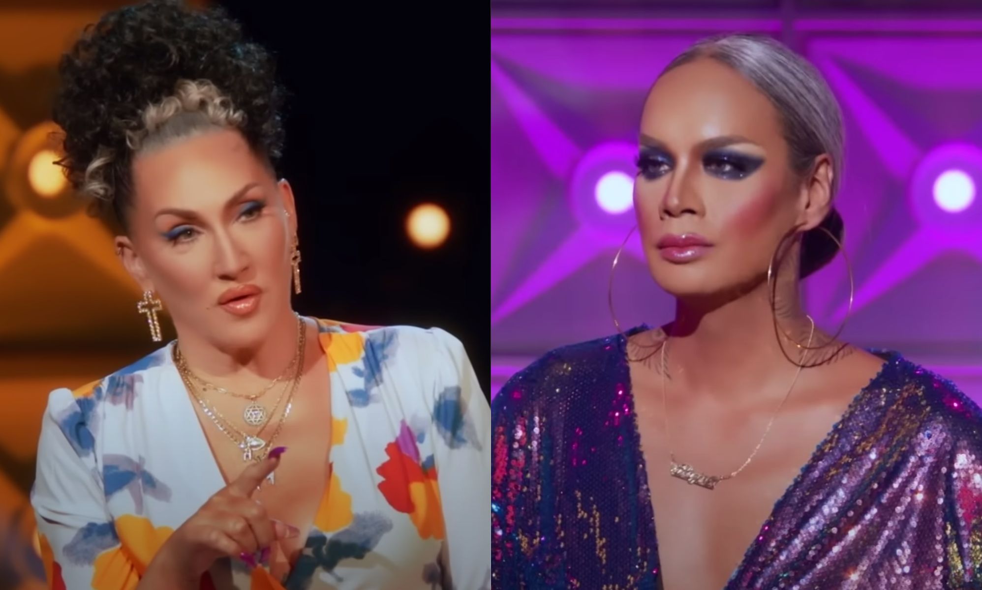 Drag Race judge Michelle Visage (left) and Drag Race winner Raja (right).