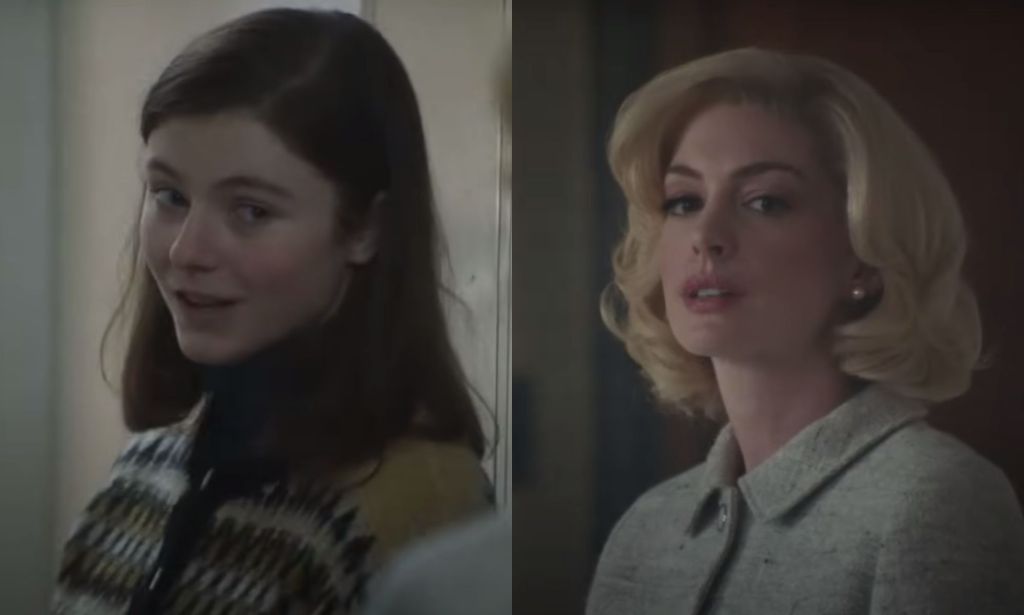 Thomasin McKenzie (izquierda) como Eileen y Anne Hathaway (derecha) como Rebecca.