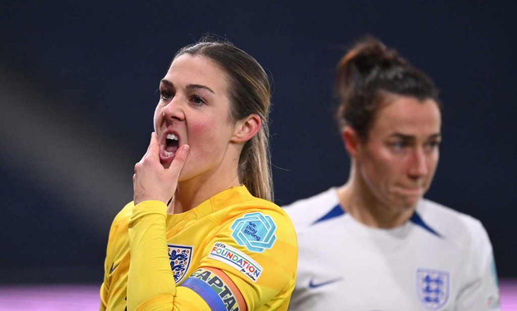 England Lionesses goalkeeper Mary Earps and Lucy Bronze after missing out on a Team GB spot at the 2024 Paris Olympics