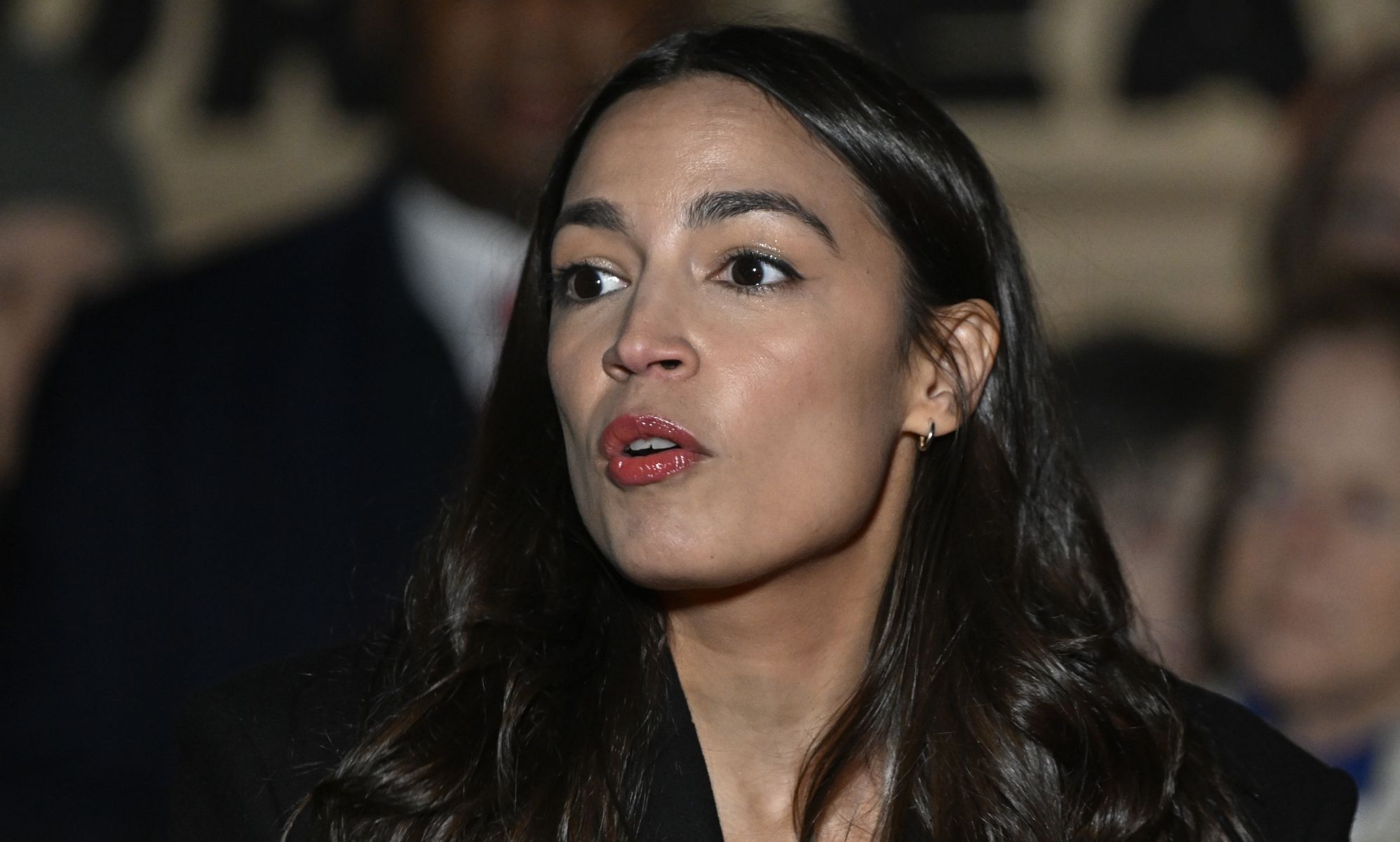AOC during a rally.