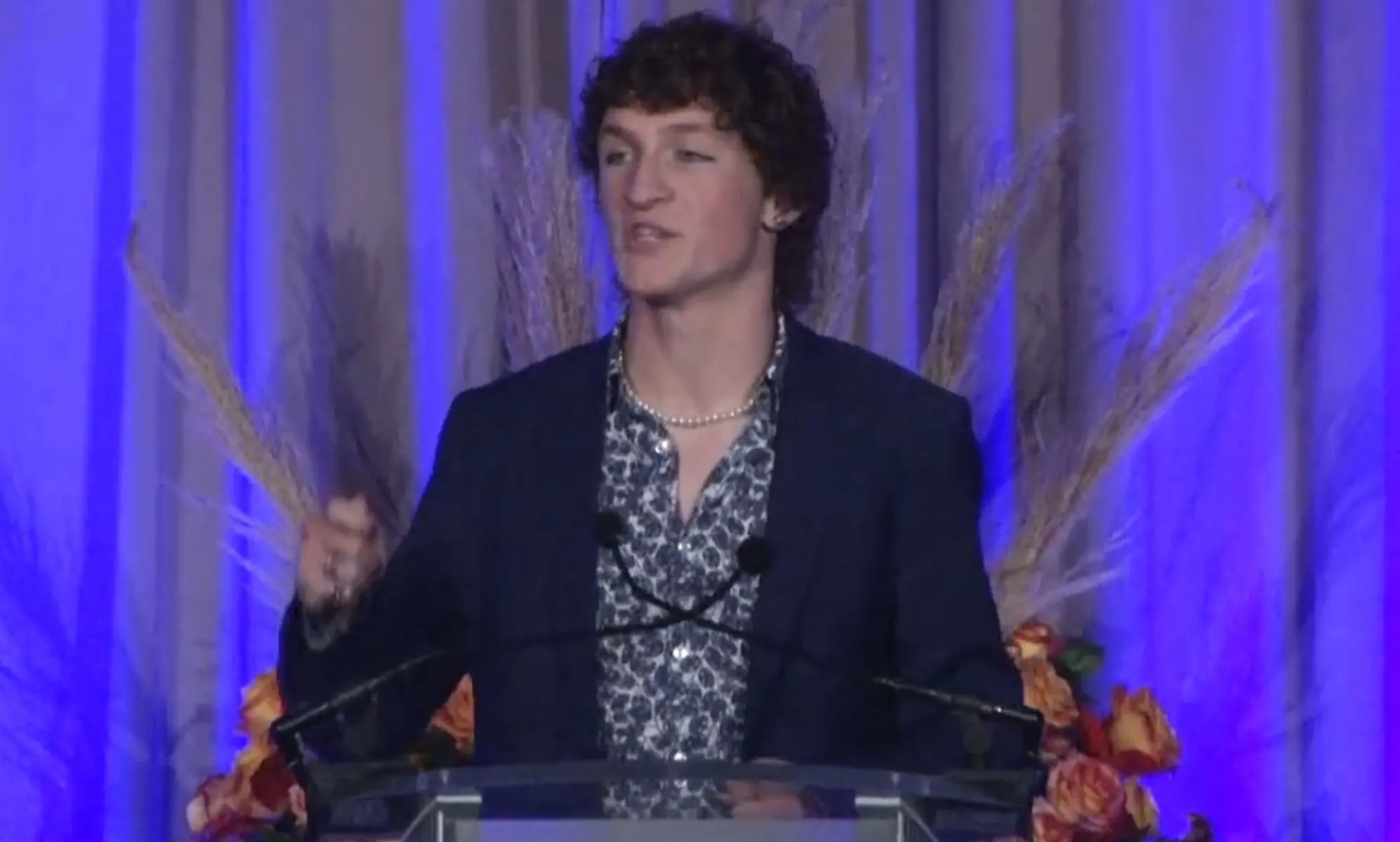 Zander Moricz during the 2022 Spirit of Matthew Award.
