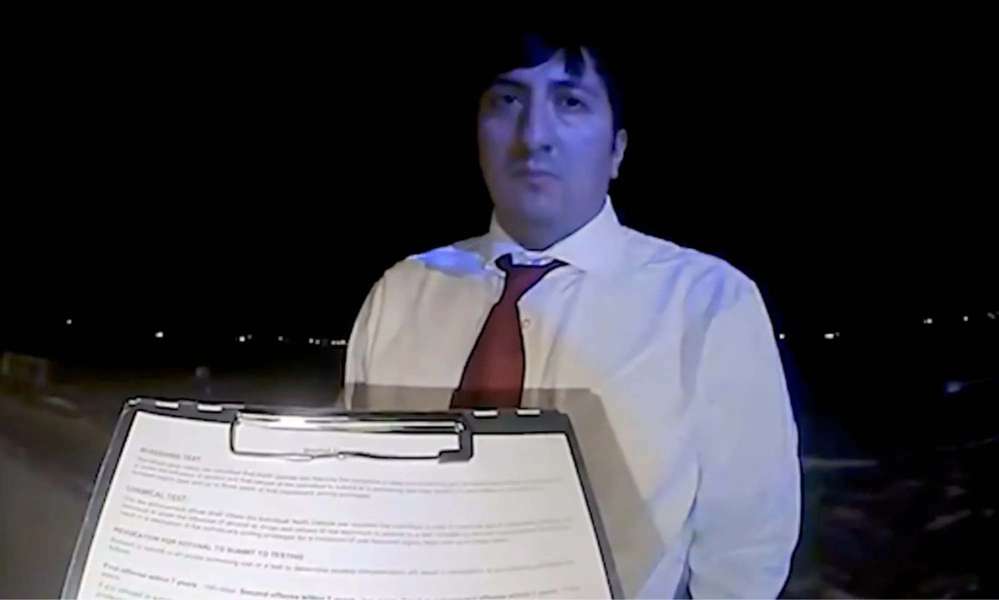 Bodycam footage of Republican Nico Rios.
