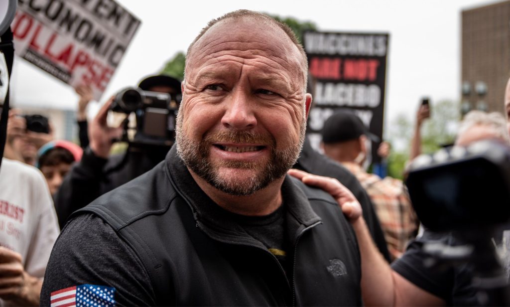 Alex Jones during a rally.