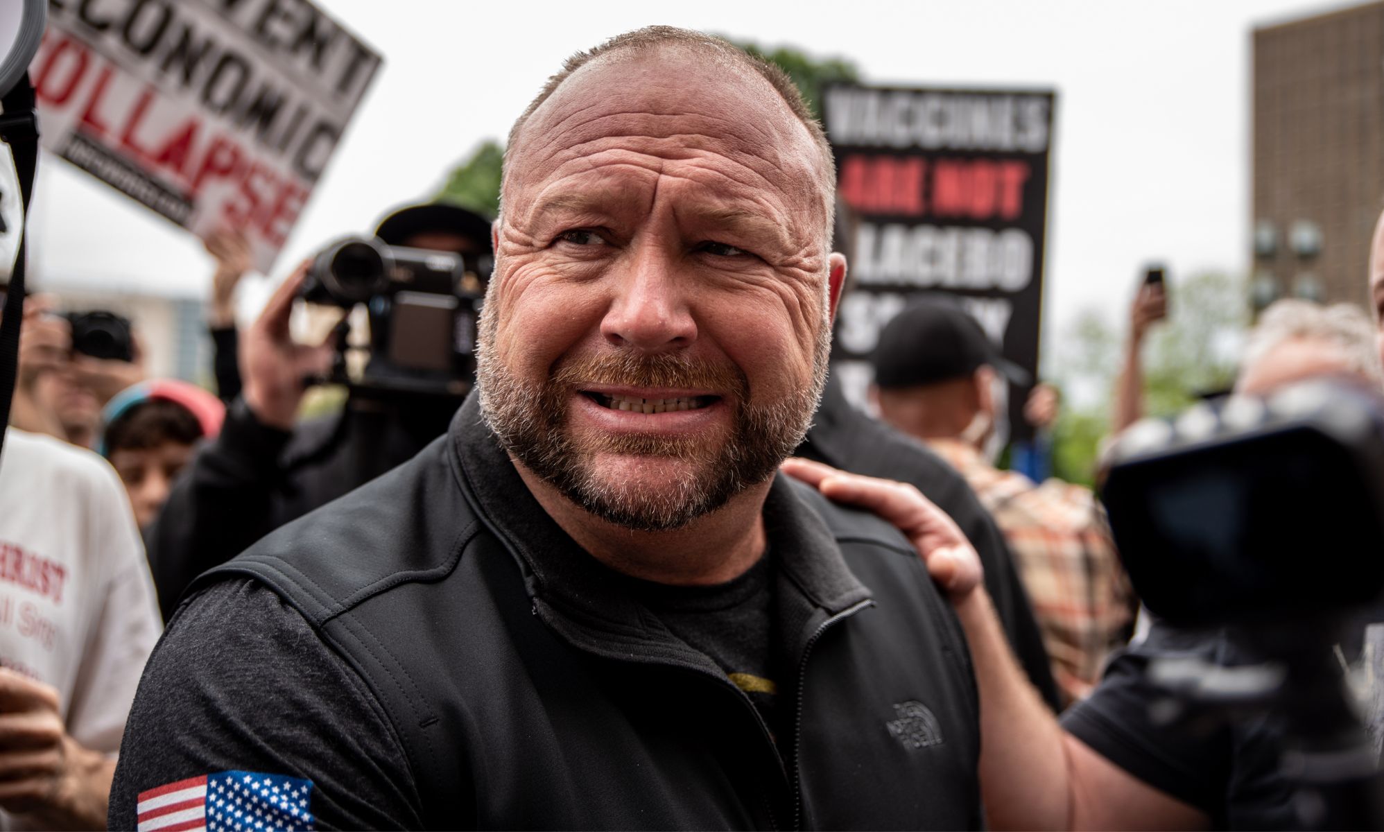 Alex Jones during a rally.
