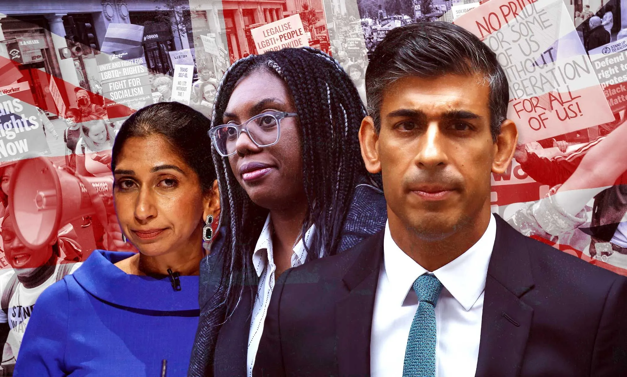 Suella Braverman, Kemi Badenoch and Rishi Sunak