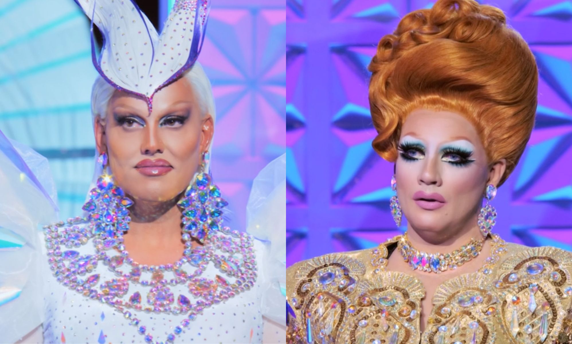 Michael Marouli and Ginger Johnson in Drag Race UK season 5 finale.