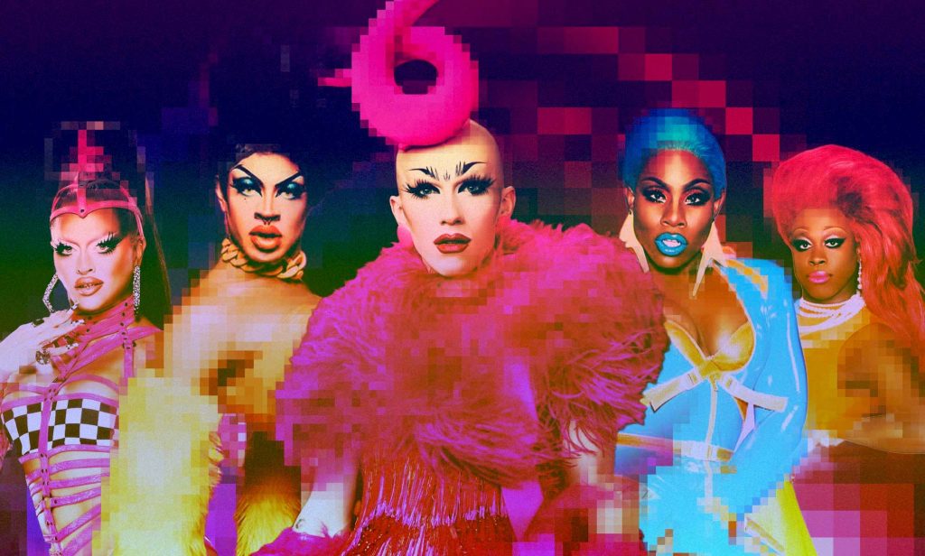 Drag Race stars Sasha Colby, Yvie Oddly, Sasha Velour, Monet X Change and Bob The Drag Queen.