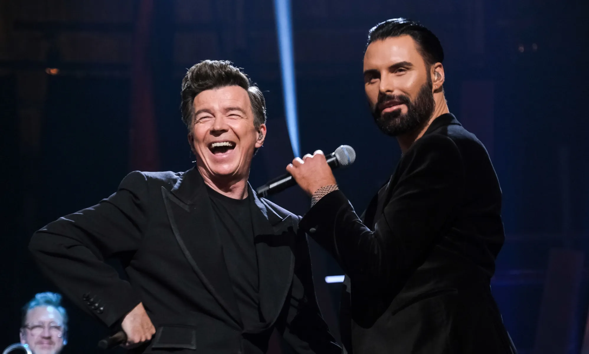 Rick Astley (L) and Rylan Clark (R) took to the New Year