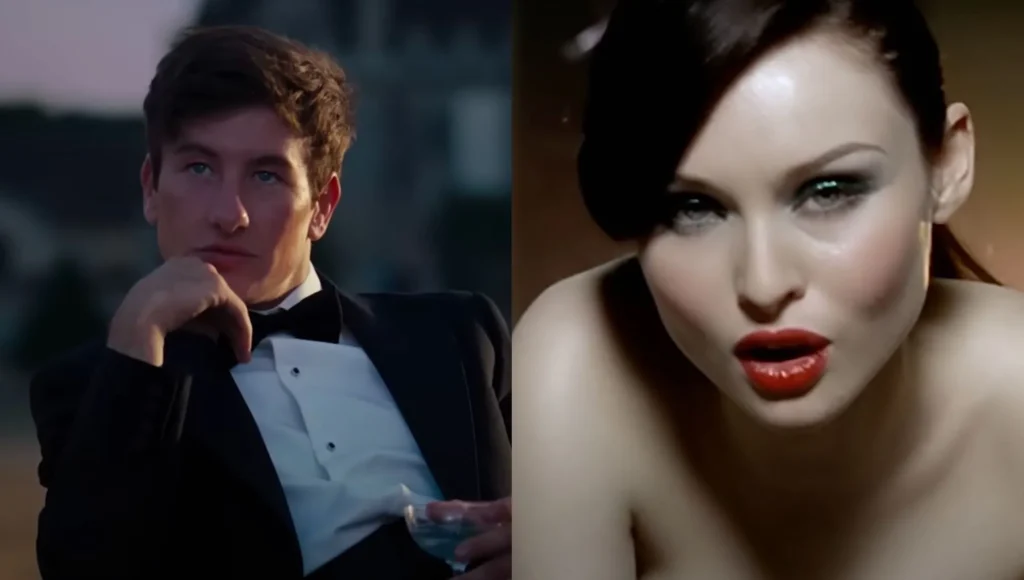 Barry Keoghan (left) in Saltburn and Sophie Ellis-Bextor in the music video for