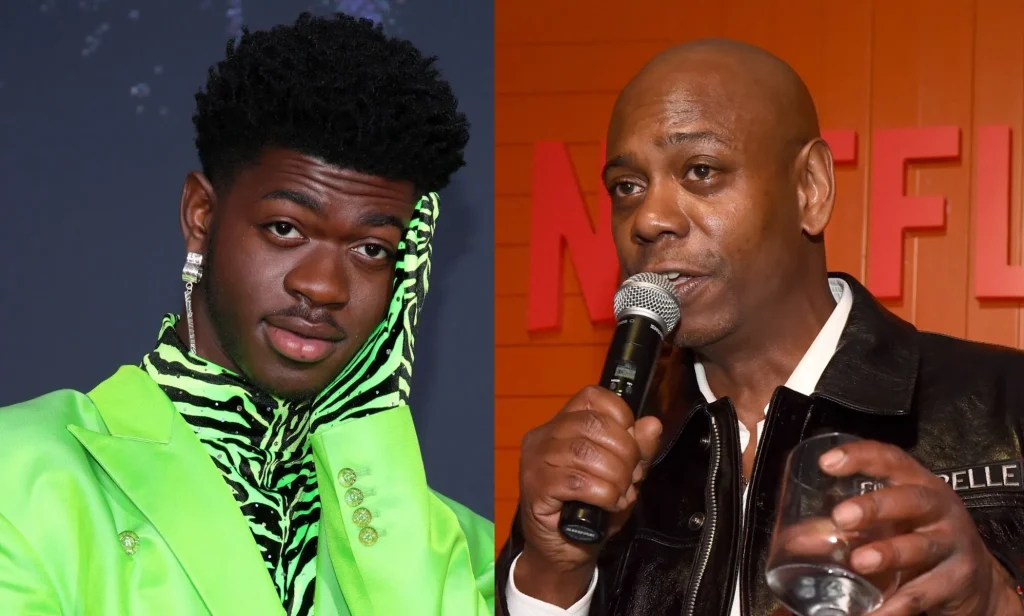 Lil Nas X (left) and Dave Chappelle (right).