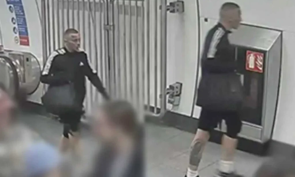 Images of the man wanted in connection with a hate crime on the London Underground