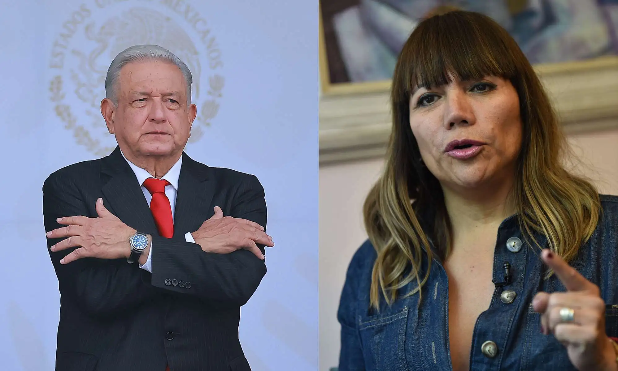 Mexican President Andres Manuel Lopez Obrador and trans legislator Salma Luevano