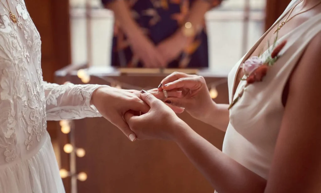 Lesbian couple getting married