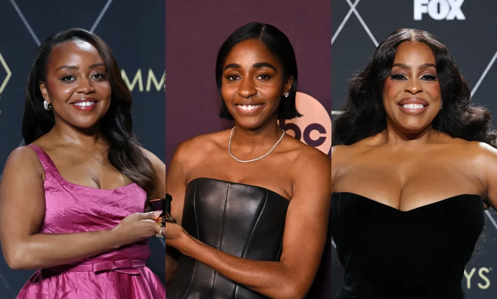 Quinta Brunson (L), Ayo Edebiri and Niecy Nash-Betts (R) are blazing a trail in the TV industry.
