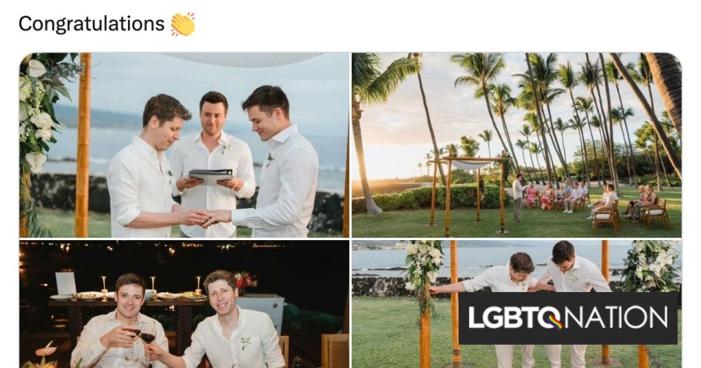 El director ejecutivo de Open AI, Sam Altman, se casa con su novio durante una ceremonia íntima junto a la playa