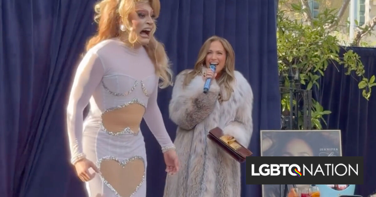 La drag queen que se hace pasar por Jennifer López grita de alegría cuando finalmente conoce a la verdadera J.Lo