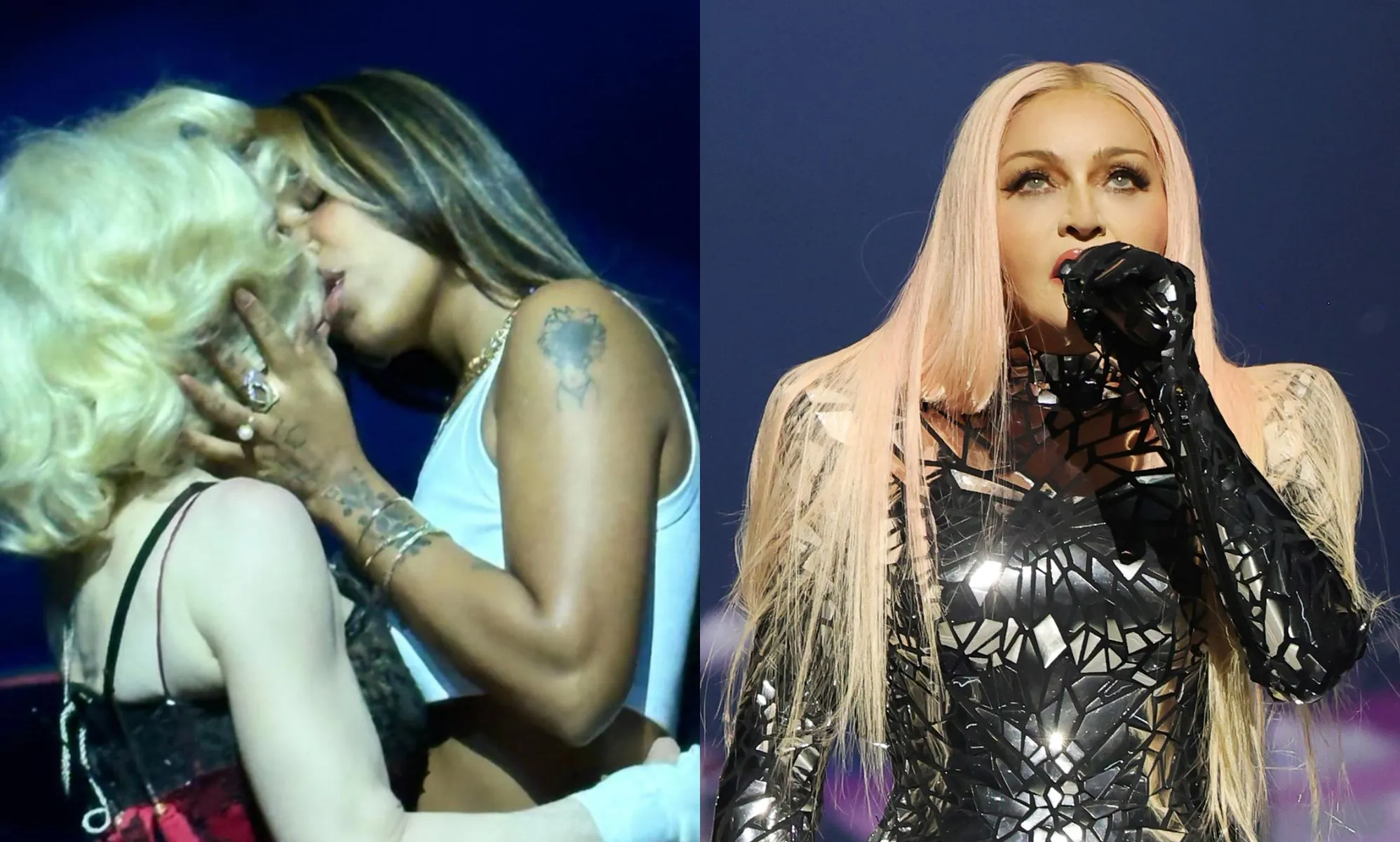 Madonna locks lips with Tokischa on celebration tour.
