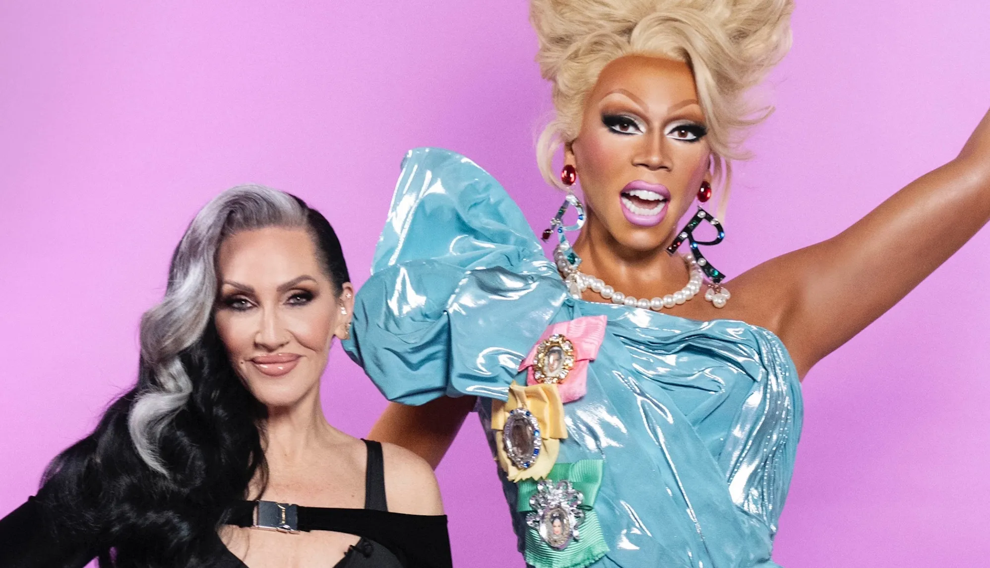Michelle (left) unveiling RuPaul