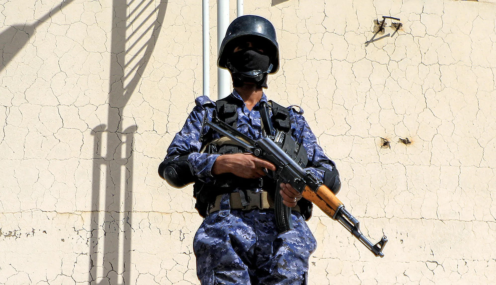 A member of security forces loyal to Yemen