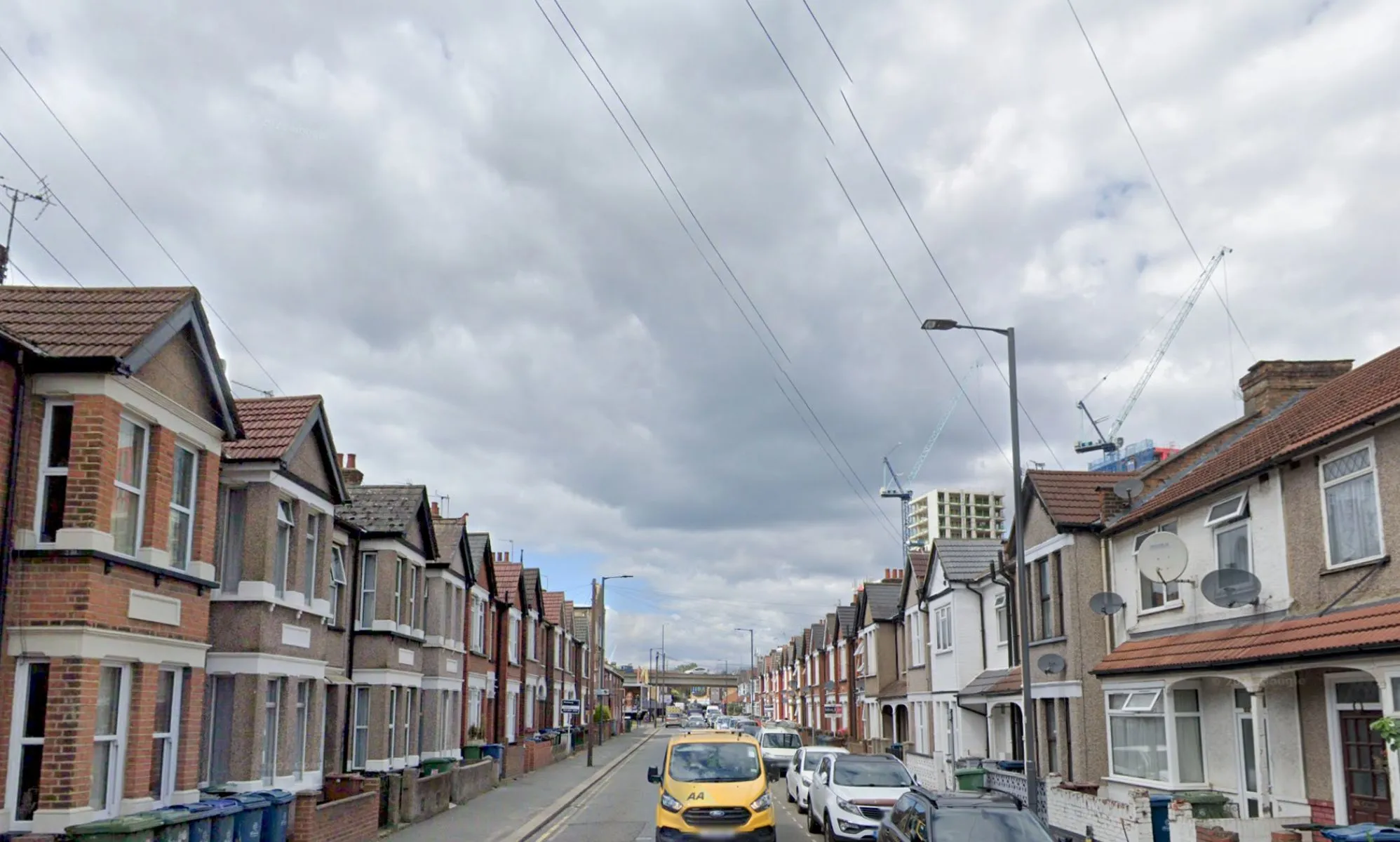 A suburban street in London, England.
