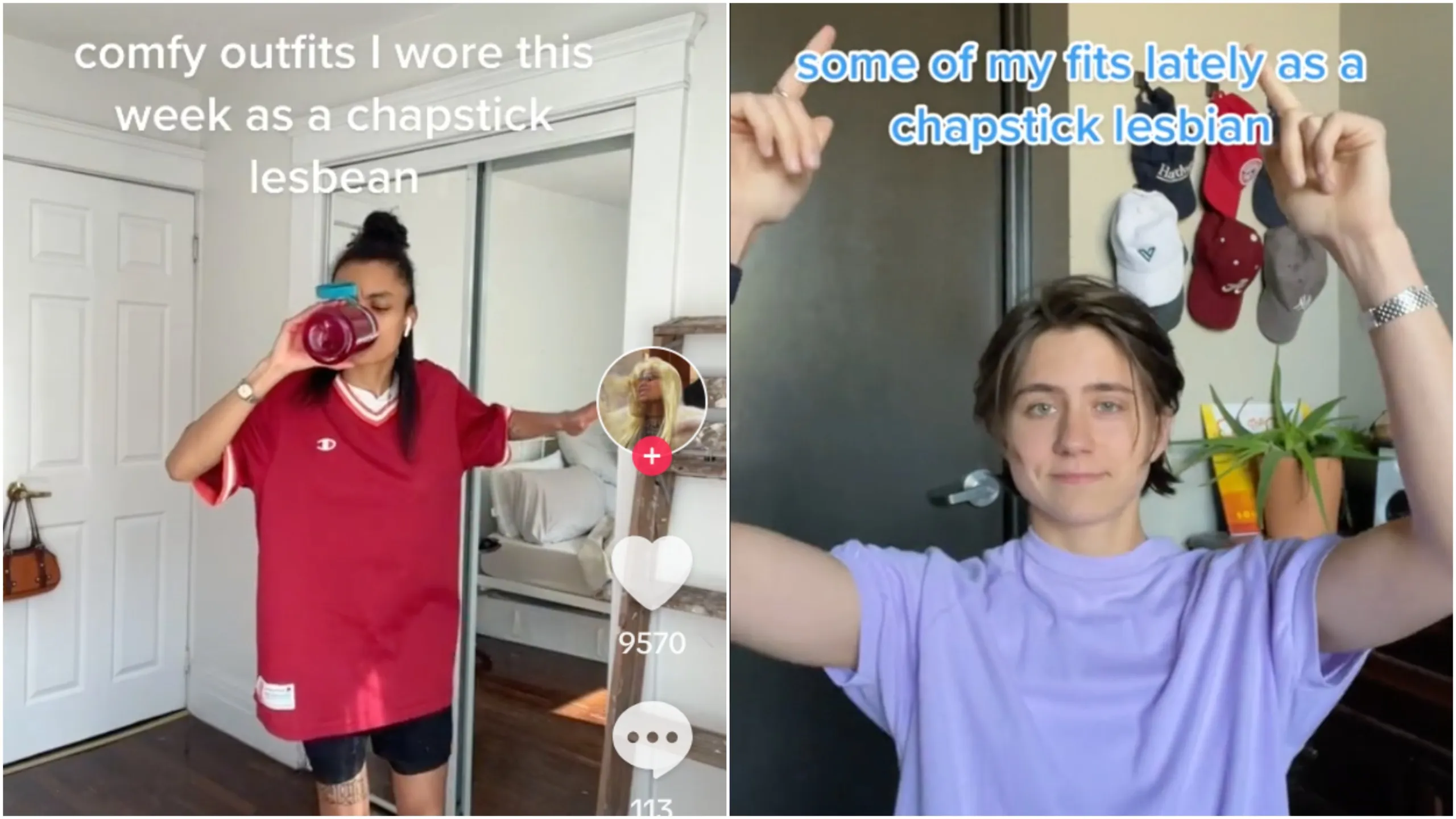 Composite image shows two screenshots from TikTok showing two