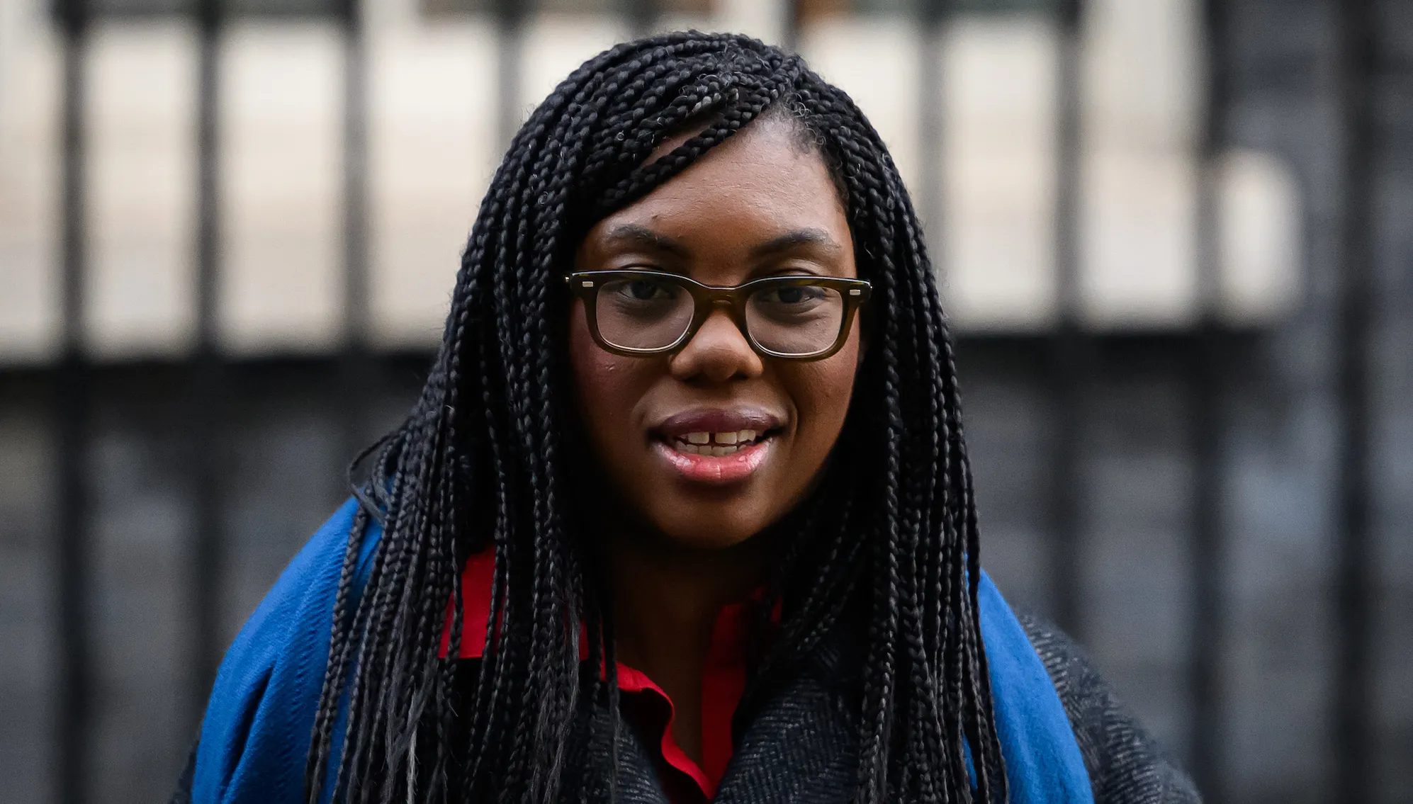 LONDON, ENGLAND - JANUARY 16: Business Secretary Kemi Badenoch leaves number 10, Downing Street, following the weekly Cabinet meeting on January 16, 2024 in London, England. (Photo by Leon Neal/Getty Images)