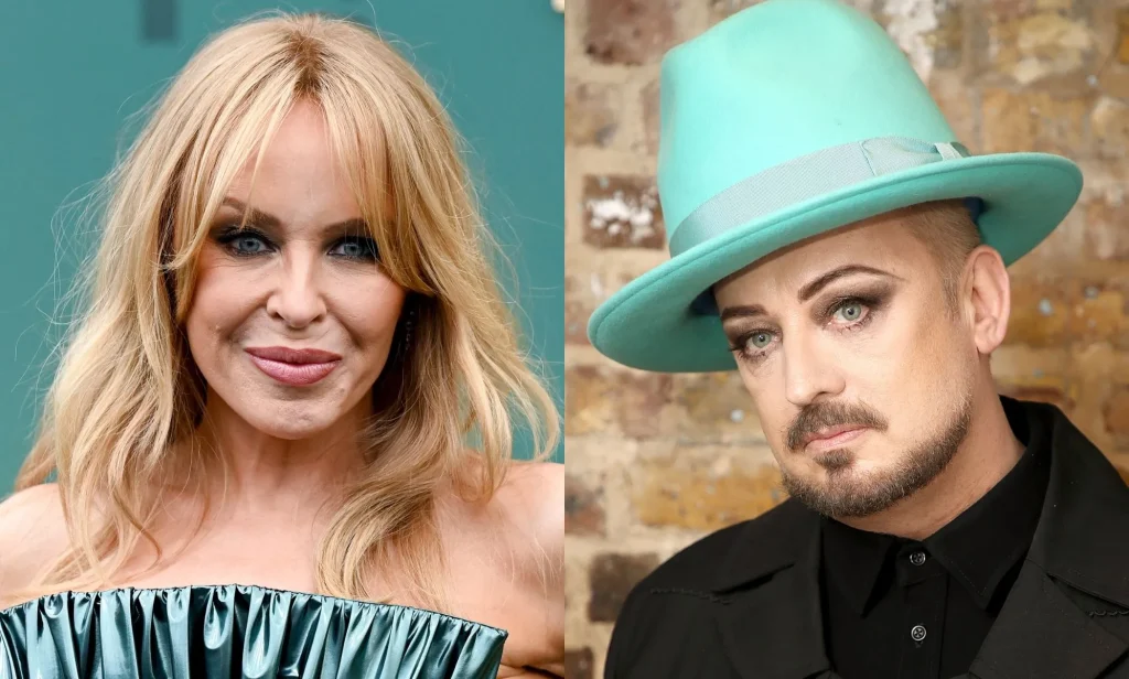 Kylie Minogue (right) and Boy George (left).