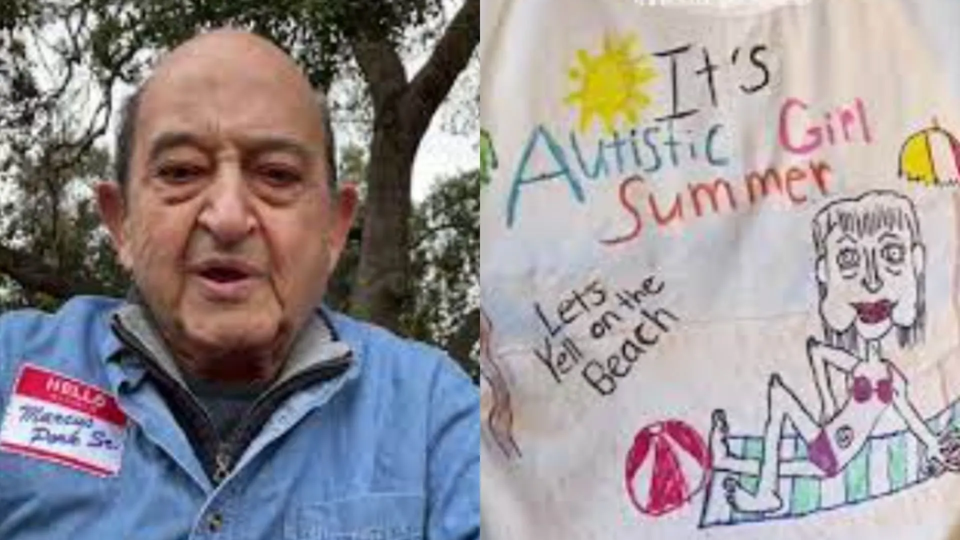 TikTok fashion designer Marcus Pork with his design reading